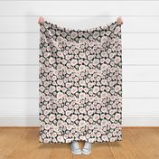 Poppy Dot - Graphic Floral Dot Black Pink Large Scale