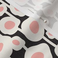 Poppy Dot - Graphic Floral Dot Black Pink Regular Scale