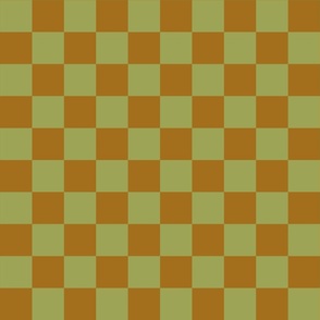 Green Brown Check Fabric, Wallpaper and Home Decor | Spoonflower