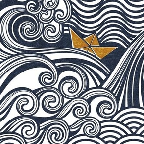 Hi Hokusai! Sea Adventure Blockprint