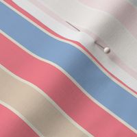 large stripes pink, blue, cream, beige