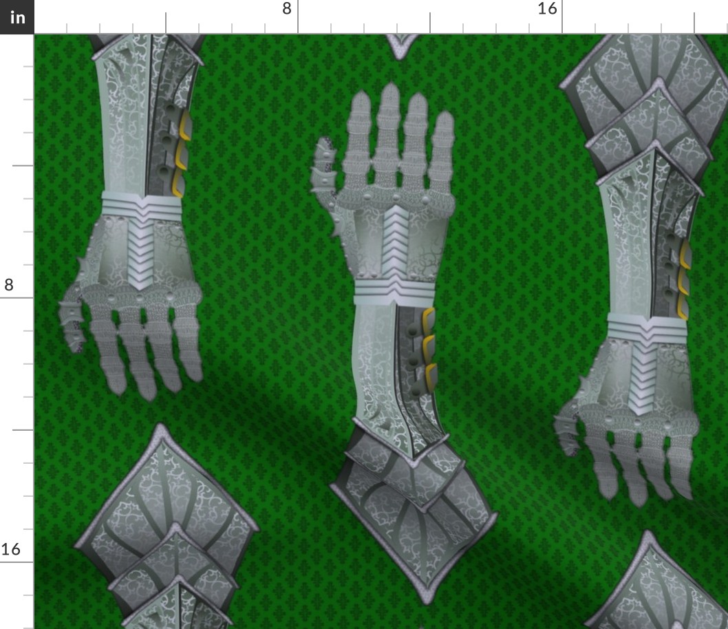 Gauntlets - steel and green