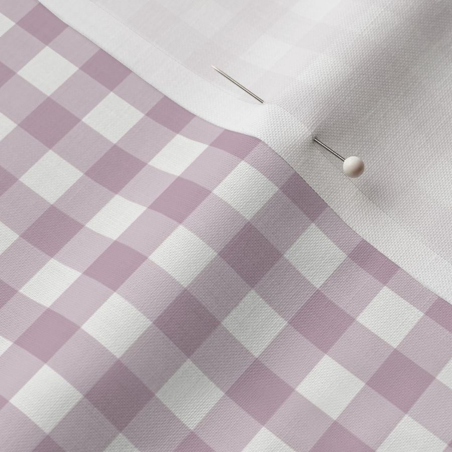 3/8" Plum Gingham Check: Plum Purple & White Buffalo Check, Buffalo Plaid