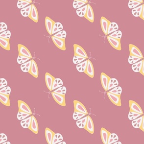 Butterfly pattern on pink background