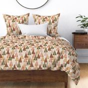LARGE - Forest autumn tree block printing pattern repeat