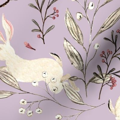 Bunnies Soft lilac {large}