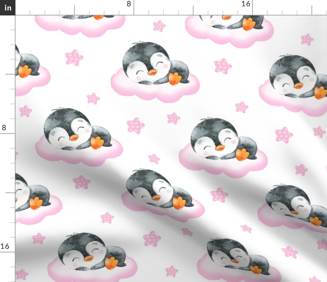 Pink Arctic Baby Penguin Girl Nursery