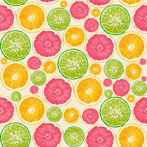 Citrus Fruits Seamless Pattern