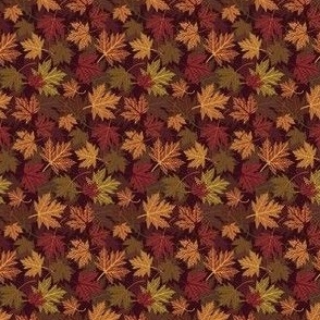 Fall Leaves - Mini Ditsy - Browns and Reds