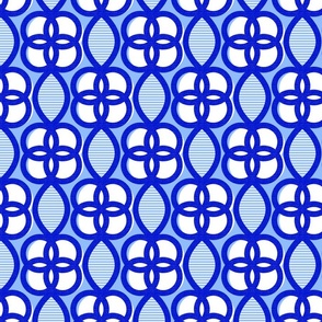 chinese lattice-cobalt blue medium-mid century chinoiserie