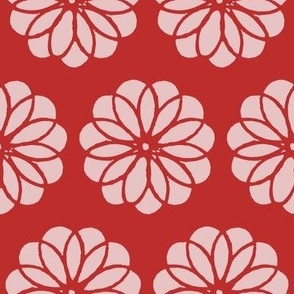 flower design on red background - medium size