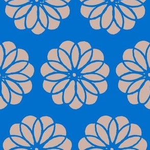 flowers on blue background - medium size