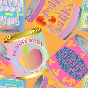 Retro Psychedelic Food Cans 