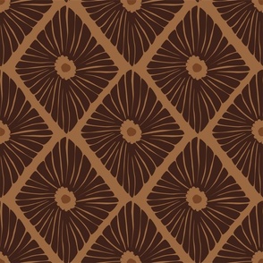 Boho Wall Flowers - Dark Oak on Sante Fe - Medium