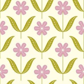 Spring Folksy Flowers - Pink