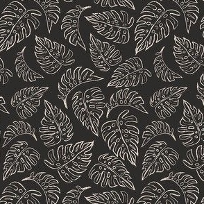 Monstera Leaves Line Art XS - Black