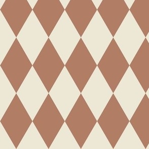 harlequin diamonds - terracotta and beige 