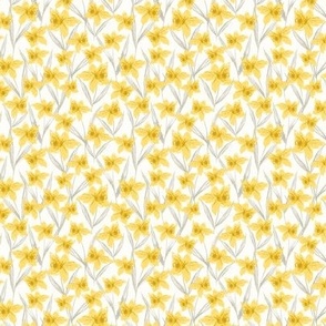Daffodils on Ivory_EXTRA SMALL 3 X 3