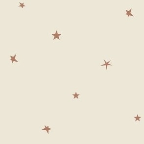 stars - terracotta and beige 