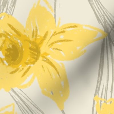 Daffodils on Oat_GIANT 36 X 36