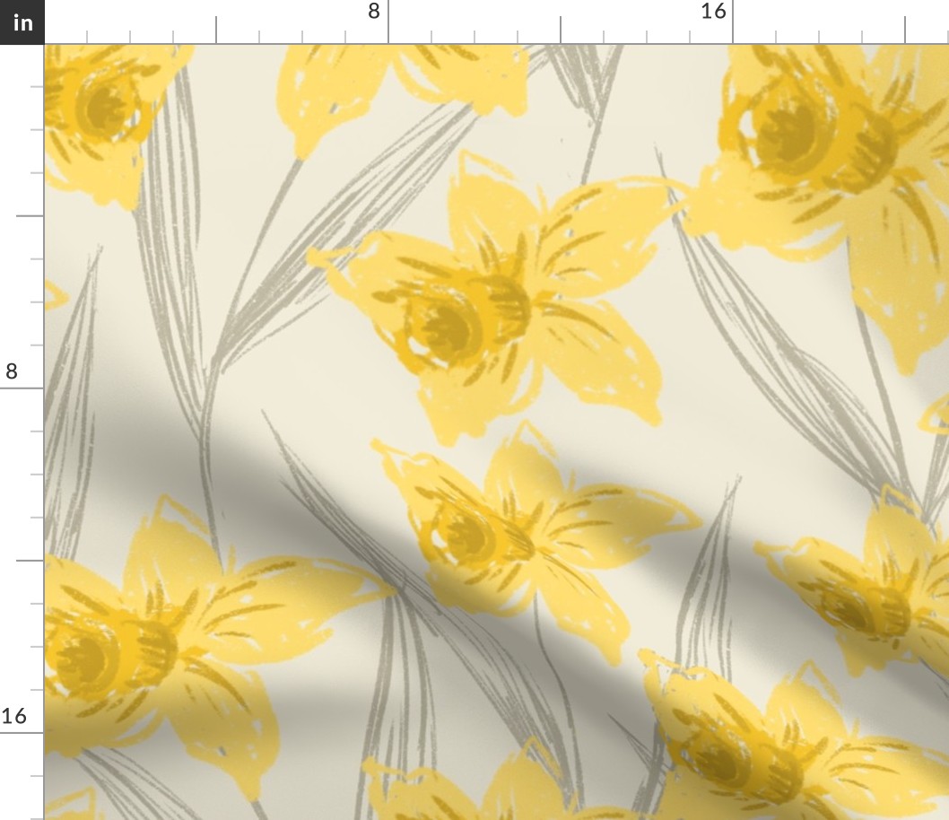 Daffodils on Oat_GIANT 36 X 36