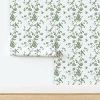 Betsy chinoiserie trees green and white small scale