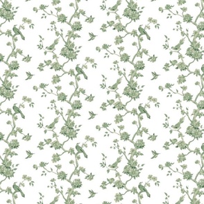 Betsy chinoiserie trees green and white small scale
