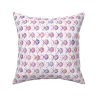 Block printed fish pink - larger