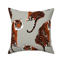 Year of the tiger in light grey - Large scale