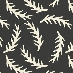 Evergreen Branches in Charcoal