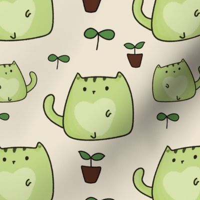 Green cat. Like matcha latte,