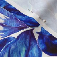 Aloha Leaves - bright blues on white