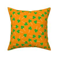 Clover Suckers - Shamrock Lollipops - orange - LAD22