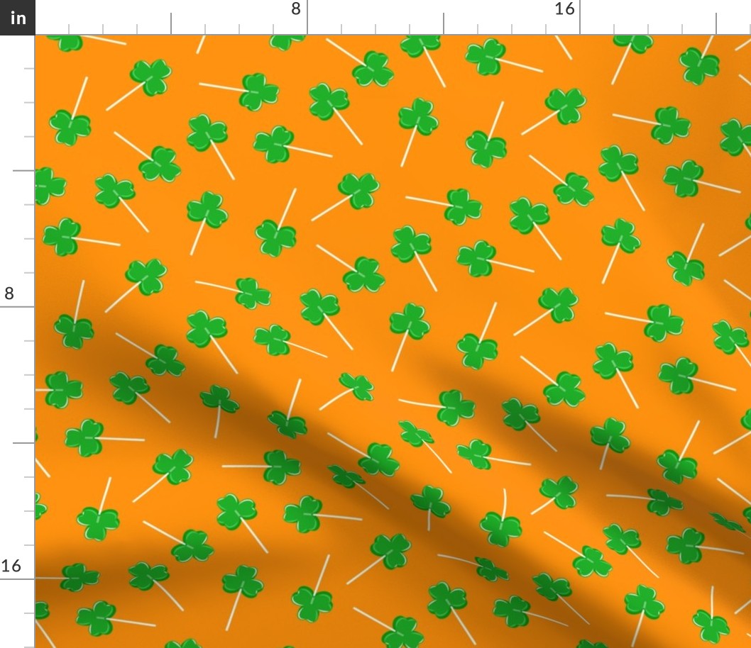 Clover Suckers - Shamrock Lollipops - orange - LAD22