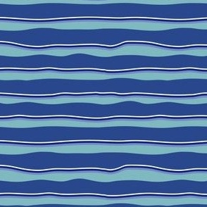 Organic ocean waves, Blue, wonky stripe, sea Green, blues, white, purple