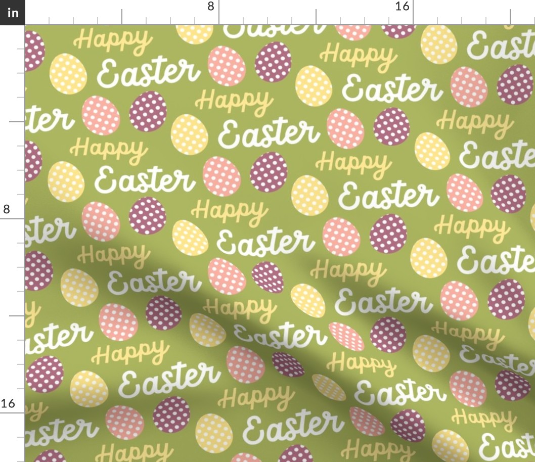 Happy Easter colourful eggs letters