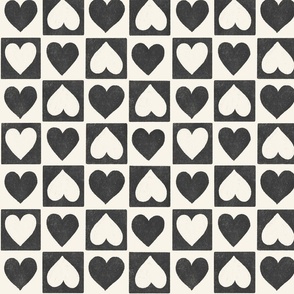 Valentine Checkered Hearts charcoal
