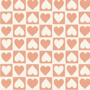 Valentine Checkered_Hearts terracotta