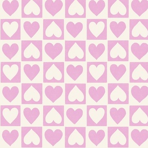 Valentine Checkered Hearts lilac