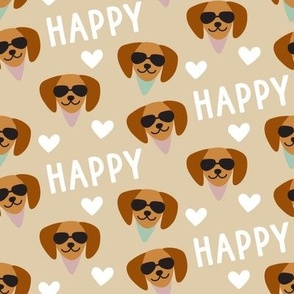 Cute happy dog dachshund with summer sunglasses