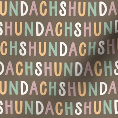 Dachshund colourful text letters