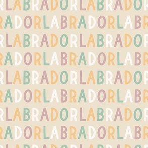 Labrador colourful text letters