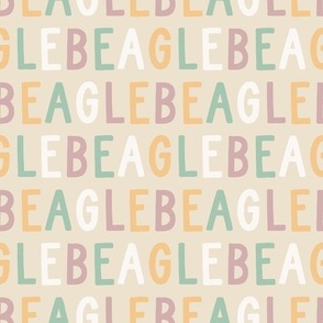 Beagle colourful text letters