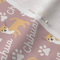 Cute Chihuahua pink text letters