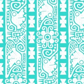 Hummingbird_Jama-Coaque Stamp_Turquoise Summer