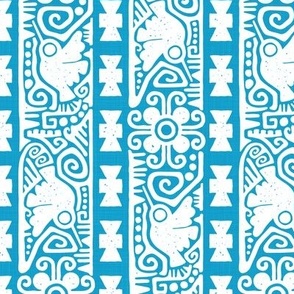 Hummingbird_Jama-Coaque Stamp_Blue-White
