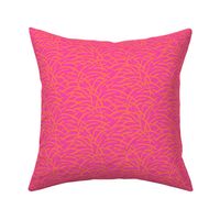 Jungle Grasses - Papaya on Hot pink - 8" Repeat