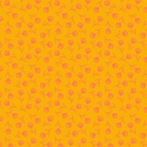 Petite Blooms - Papaya on Marigold