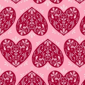 Folk Heart - Red Hot Pink