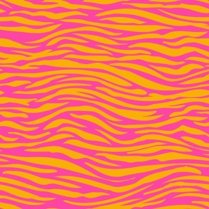Tiger Stripes - Marigold on Hot pink